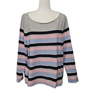 Talbots 100% Cotton Long Sleeve Striped  Top, size 2X